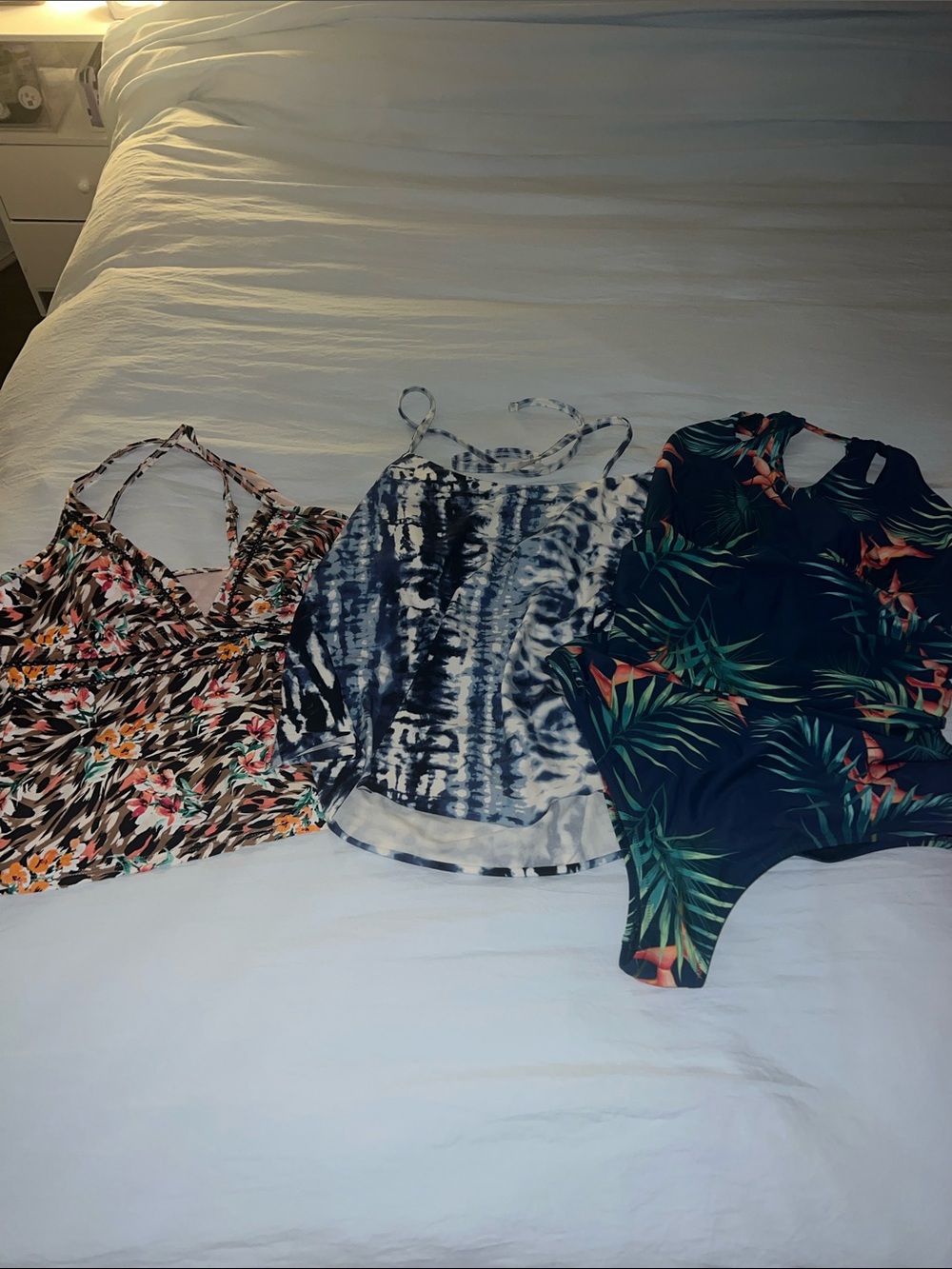 3 tankini tops & one piece bundle M